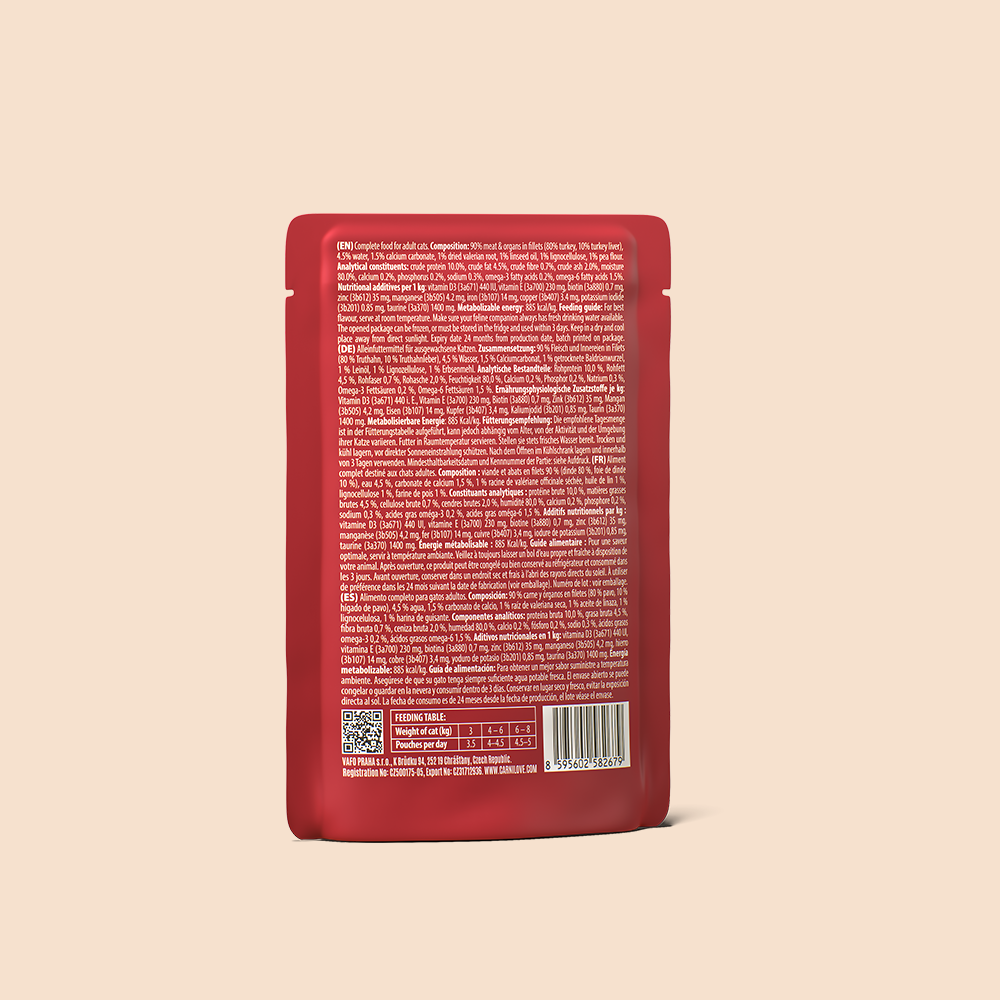 Carnilove Turkey enriched with Valerian Root for Adult Cats (Wet Food Pouches) - 85g